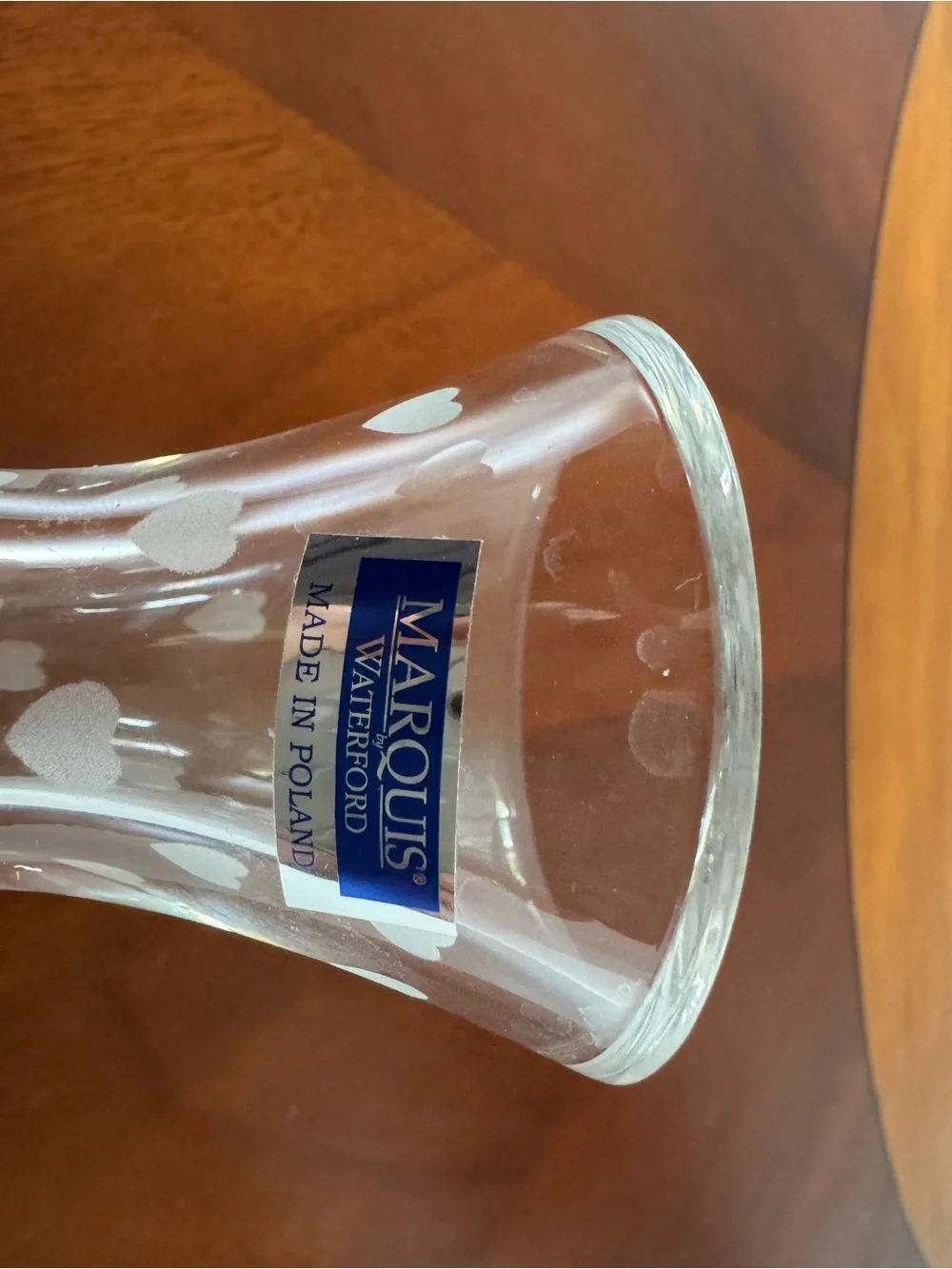 Clear Heart-Etched Glass Vase - Elegant Transparent Accent